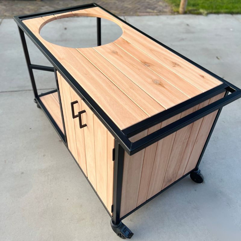 Buitenkeuken op wielen eucalyptus Buitenkeuken op wielen eucalyptus