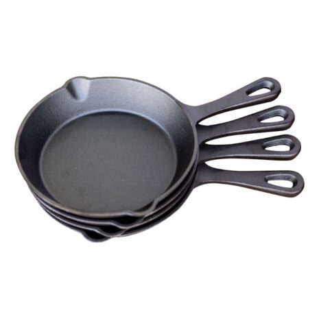Keij Cast Iron - set van 4 gietijzeren pannen - 16cm - preseasoned
