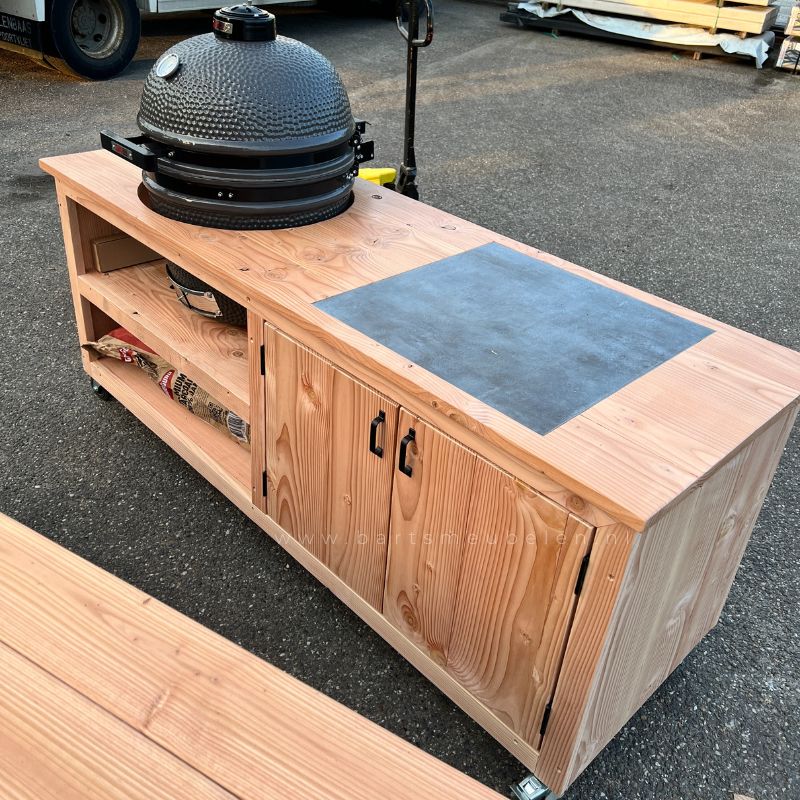 buitenkeuken 200cmgrillguru kamado met keramische tegel buitenkeuken 200cm+grillguru kamado met keramische tegel