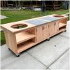 kamado tafel 310x90 met keramische tegels voor 2 kamados kamado tafel 310x90 met keramische tegels voor 2 kamados