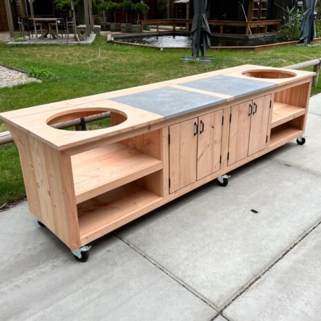 kamado tafel 310x90 met keramische tegels voor 2 kamados kamado tafel 310x90 met keramische tegels voor 2 kamados