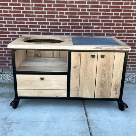 stoere bbq tafel james met uitsparing voor kamado bbq