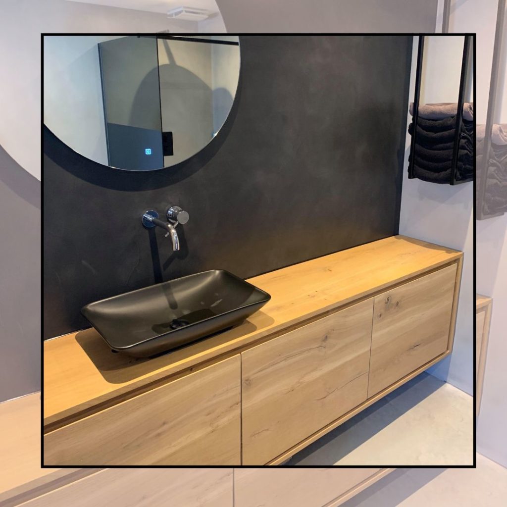 Hangend badkamermeubel eiken op maat