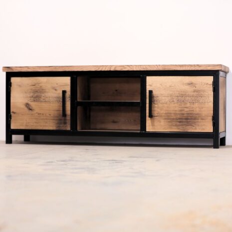 Industrieel tv meubel Brooklyn vooraanzicht