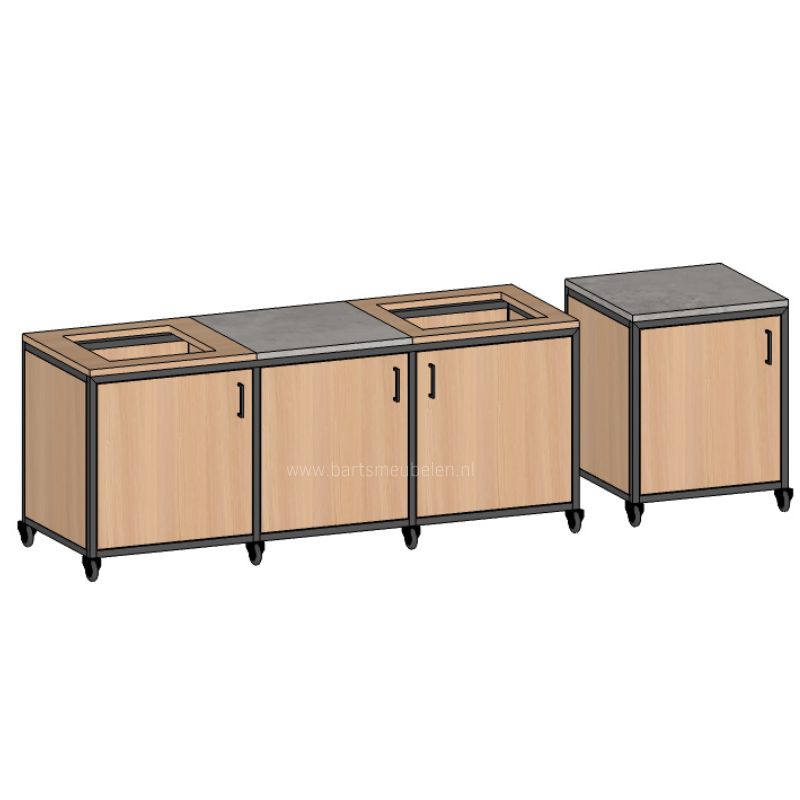 Maatwerk buiten keuken op wielen - schets