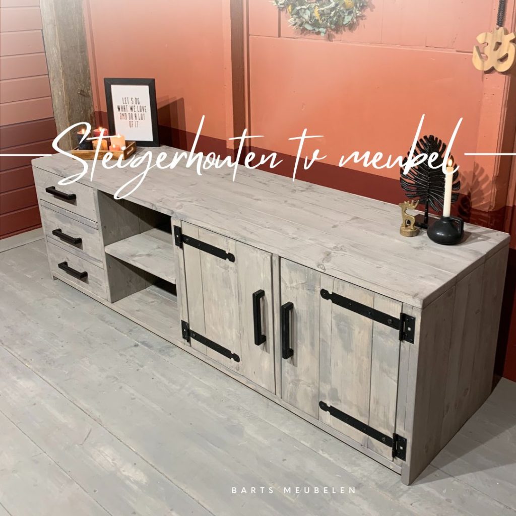 afbeelding tekst- steigerhouten tv meubel