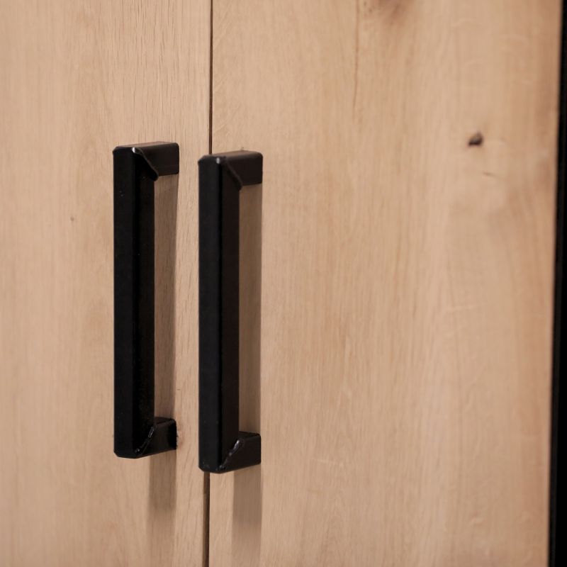 details vakkenkast eikenhout en staal 9 120cm breed x 200cm hoog mat zwarte poedercoating op het staal details vakkenkast eikenhout en staal 9 - 120cm breed x 200cm hoog mat zwarte poedercoating op het staal