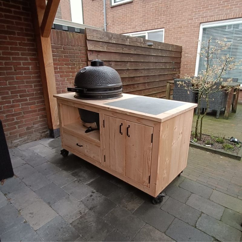 douglas buitenkeuken brendan in spiegelbeeld met large kamado grill guru