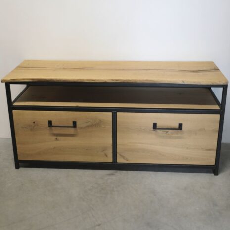 industriele tv kast boomstam warren - vooraanzicht