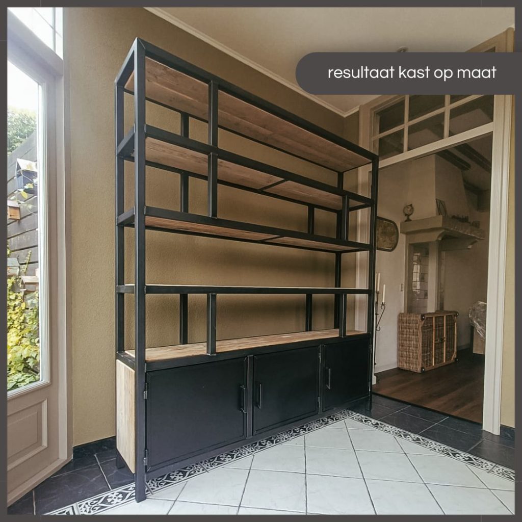 kast op maat staal met steigerhout - resultaat (deel2)