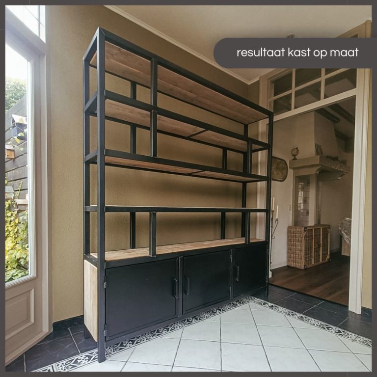 kast op maat staal met steigerhout - resultaat (deel2)