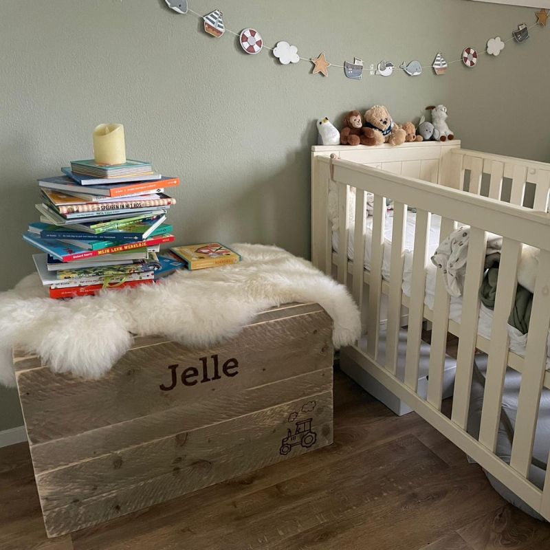 houten speelgoedkist met naam