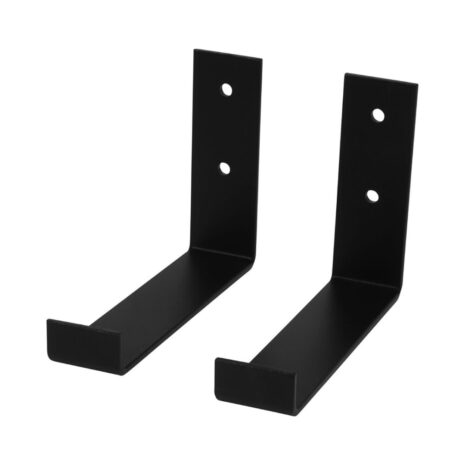 zwarte wandbeugel voor een plank van 15 cm