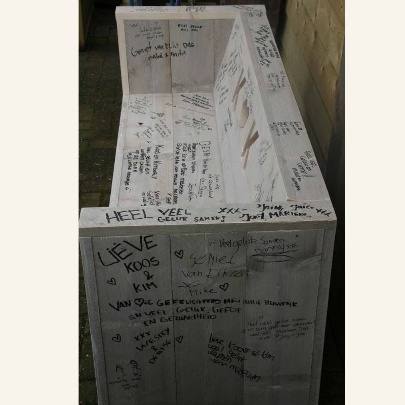 trouwbankje steigerhout K hartje K