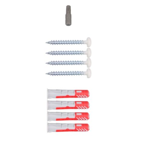 witte beugels voor een wandplank van 20 cm