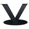 zwart stalen V onderstel voor ovale tafel