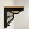 Industriele wandkapstok 80cm enkele rij van eikenhout en staal Industriele wandkapstok 100 cm - enkele rij - van eikenhout en staal