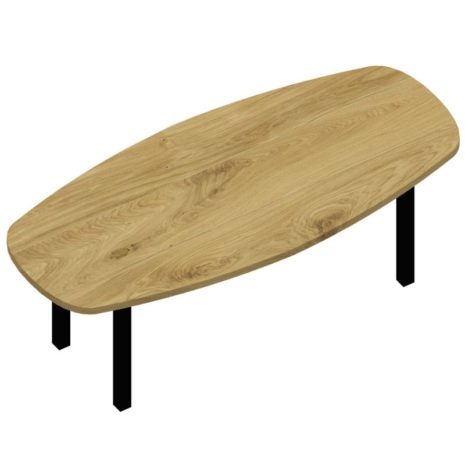 Tafel deens ovaal met zwarte poten 6x6 bovenaanzicht