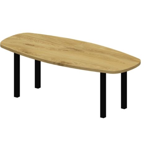 eiken Tafel deens ovaal met zwarte poten 6x6