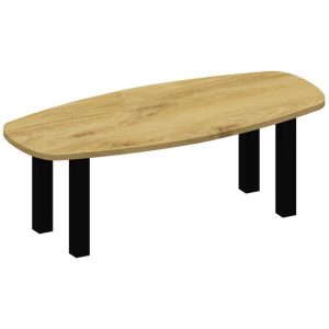 eiken Tafel deens ovaal + zwarte poten 10x10