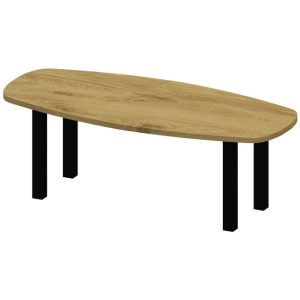 eikenhouten Tafel deens ovaal met zwarte poten 8x8