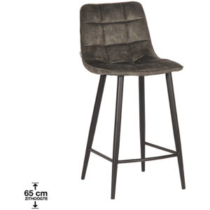 LABEL51 Barkruk Jelt - Hunter - Velours - Zithoogte 65