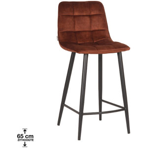 Barkruk Jelt - Rust Velours - Zithoogte 65