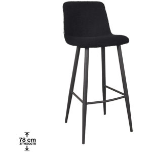 LABEL51 Barkruk Jep - Zwart - Teddy - Zithoogte 78