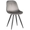0Eetkamerstoel Capri Grijs Fluweel 46x56x88 Cm Perspectief