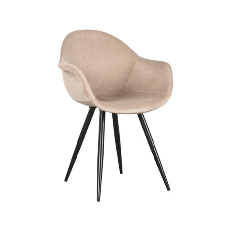 0Eetkamerstoel Forli 60x58x83 Zand Fluweel Perspectief 2