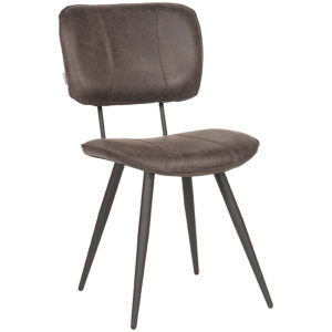 LABEL51 Eetkamerstoel Fos - Antraciet - Leder