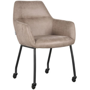 Eetkamerstoel Lenny - Taupe Microvezel