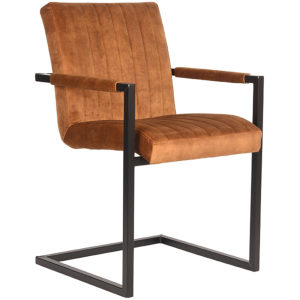 LABEL51 Eetkamerstoel Milo - Oker - Velours