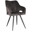 0Eetkamerstoel Noud Antraciet Velours Perspectief