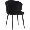 0Eetkamerstoel Wave Zwart Fluweel 58x60x85 cm Perspectief 1