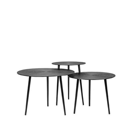 0Salontafel Set Nobby Zwart Metaal 60x60x45 cm Voorkant 0Salontafel Set Nobby Zwart Metaal 60x60x45 cm Voorkant