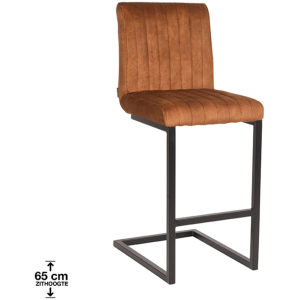 LABEL51 Barkruk Milo - Oker - Velours - Zithoogte 65