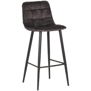 LABEL51 Barkruk Jelt - Antraciet - Velours - Zithoogte 78