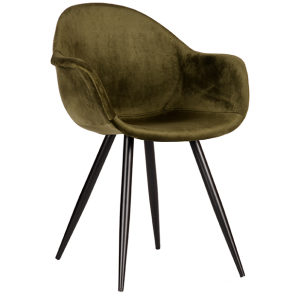 Eetkamerstoel Forli - Army Green Fluweel