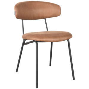 LABEL51 Eetkamerstoel Zack - Cognac - Microfiber