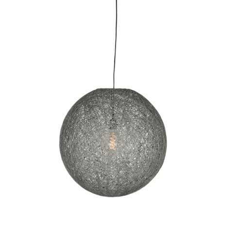 0hanglamp twist grijs vlas 30x30x30 cm voorkant aan 1