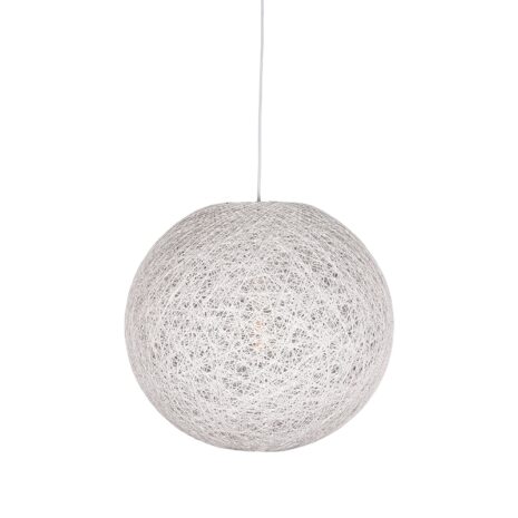 0hanglamp twist wit vlas 30x30x30 cm voorkant aan 1