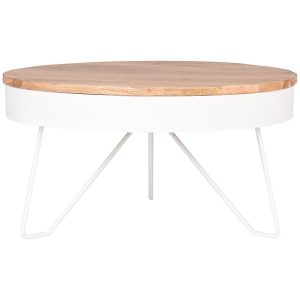 Salontafel Saran Rond- Wit Metaal - 80 cm