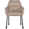 1Eetkamerstoel Lenny 56x64x84 Cm Taupe Micro Suede Voorkant