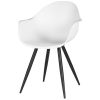 1eetkamerstoel luca wit pp zwart metaal 58x54x85 cm perspectief 1 1eetkamerstoel luca wit pp zwart metaal 58x54x85 cm perspectief 1
