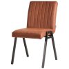 1eetkamerstoel matz cognac microvezel zwart metaal 50x60x86 cm perspectief 1
