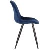 2Eetkamerstoel Capri Blauw Fluweel 46x56x88 Cm Zijkant 2Eetkamerstoel Capri Blauw Fluweel 46x56x88 Cm Zijkant