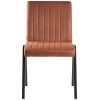 2eetkamerstoel matz cognac microvezel zwart metaal 50x60x86 cm voorkant
