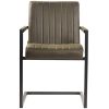 2eetkamerstoel milo army microvezel 55x55x85 cm voorkant
