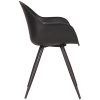3eetkamerstoel luca zwart pp zwart metaal 58x54x85 cm zijkant